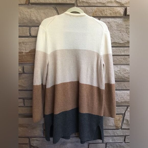 Madewell KENT COLORBLOCK CARDIGAN IN ANTIQUE CREAM Tan Medium Alpaca Wool - Picture 10 of 14